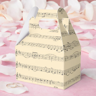 Vintage Musiknoten Creme Geschenkschachtel