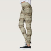 Vintage Musiknoten drucken Leggings (Links)