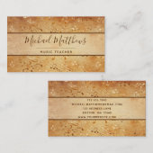 Vintage Musiknoten Eleganter Musikalischer Lehrer Visitenkarte (Vorne/Hinten)