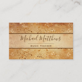 Vintage Musiknoten Eleganter Musikalischer Lehrer Visitenkarte