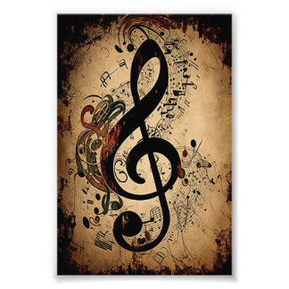 Vintage Musiknoten Fotodruck