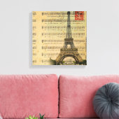 Vintage Musiknoten Franziskanerturm Leinwanddruck (Insitu (Wohnzimmer))