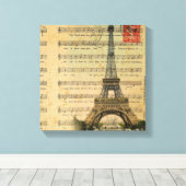 Vintage Musiknoten Franziskanerturm Leinwanddruck (Insitu (Holzboden))