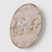 Vintage Musiknoten Große Wanduhr (Winkel)
