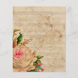 Vintage Musiknoten mit Rose Blume