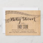 Vintage Musiknoten Musical Baby Dusche Einladung (Vorderseite)