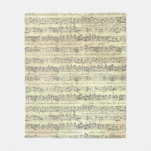 Vintage-Musiknoten-Muster Musikthema Musiker Fleecedecke