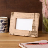 Vintage Musiknoten Paris Eiffel Tower Geätzte Rahmen (Links)