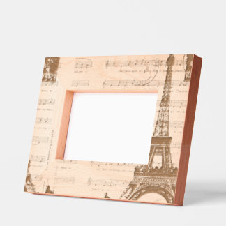 Vintage Musiknoten Paris Eiffel Tower Geätzte Rahmen