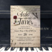 Vintage Musiknoten Rose Dome Märchenhochzeit Einladung