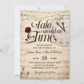 Vintage Musiknoten Rose Dome Märchenhochzeit Einladung (Vorderseite)