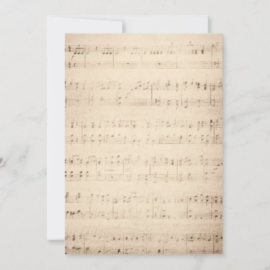 Vintage Musiknoten Rose Dome Märchenhochzeit Einladung (Rückseite)