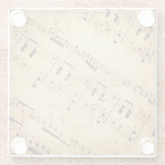 Vintage Musikpartie Glasuntersetzer (Rückseite)