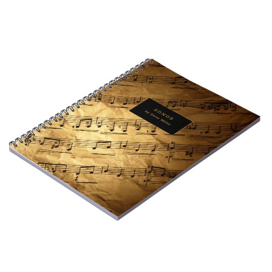 Vintage Musikpartitur Notizblock (Linke Seite)