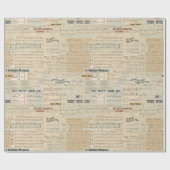 Vintage Musiksammlung Geschenkpapier (Flach)