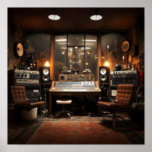 Vintage-Musikstudio Poster