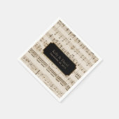 Vintage Musikszene Elegante Musikhochzeit Serviette (Ecke)