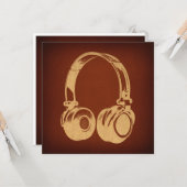 Vintage Musiktheorie Retrokopfhörer Art Karte (Vorderseite/Rückseite Beispiel)