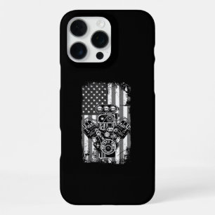 Vintage-Muskelauto-Kolben-Amerikanische-Flagge-Lus iPhone 16 Pro Max Hülle