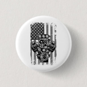 Vintage Muskelkater Pistole American Flag Funny Me Button
