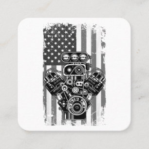 Vintage Muskelkater Pistole American Flag Funny Me Quadratische Visitenkarte