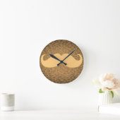 Vintage Mustache on Leopard Runde Wanduhr (Zuhause)