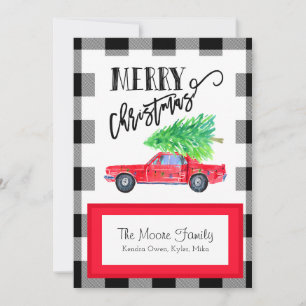 Vintage Mustang Christmas Card Feiertagskarte
