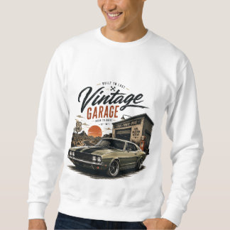 Vintage Mustang Route 66 Garage Sonnenuntergang Gr Sweatshirt