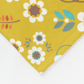 Vintage Mustard Yellow Floral Flowers Pattern Fleecedecke (Ecke)