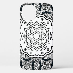 Vintage-Muster auf blauem Hintergrund mit weißen E Case-Mate iPhone Hülle