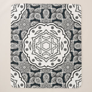 Vintage-Muster auf blauem Hintergrund mit weißen E Sherpadecke