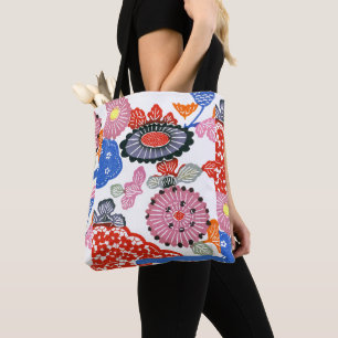 Vintage-Muster Bingata: Kleine Kirschblüten ... Tasche