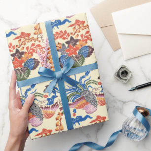 Vintage-Muster Bingata: Paulownie und Phönix Geschenkpapier