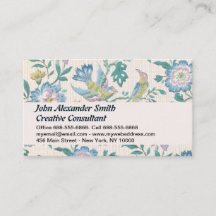 Vintage Muster für Lila Blume und Vögel Visitenkarte