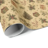 Vintage-Muster-Geschenkpapier Geschenkpapier (Rolleneckpunkt)