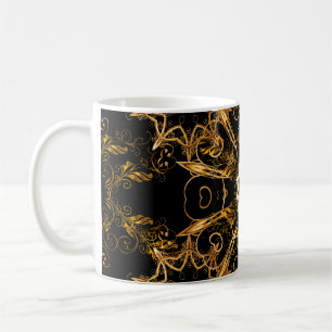 Vintage-Muster. Goldenes Gitter. Schneeflocke, Wei Kaffeetasse