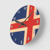 Vintage Muster-Isländer-Flagge Runde Wanduhr (Winkel)