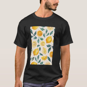 Vintage-Muster-Kunst Frucht Zitrone Aquarell 3 T-Shirt