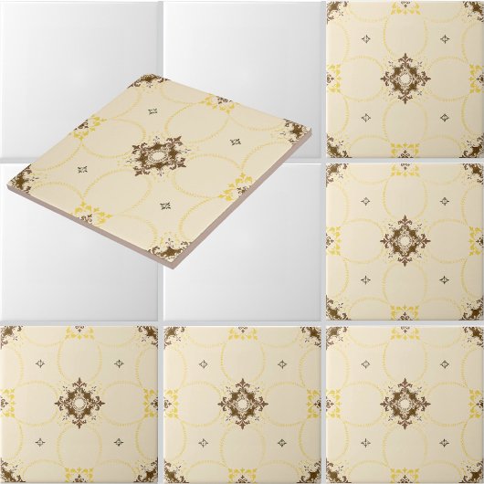 Vintage-Muster mit abwechselnden Medaillons Fliese