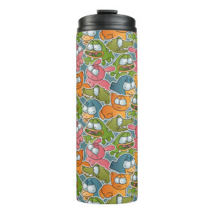 Vintage-Muster mit Cartoon-Tieren Thermosbecher