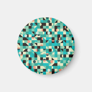 Vintage-Muster mit Dreiecken und Kreisen. Magnet