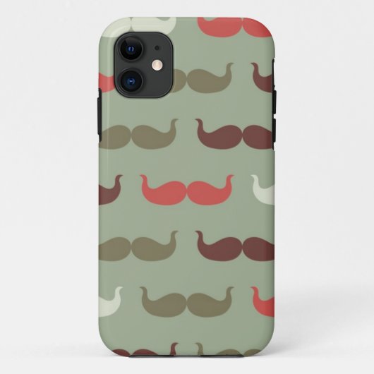 Vintage-Muster mit Schnurrbart Case-Mate iPhone Hülle (Rückseite)