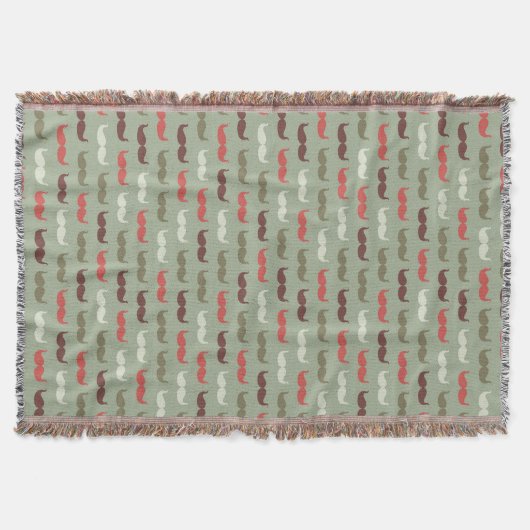 Vintage-Muster mit Schnurrbart Decke (Vorderseite)