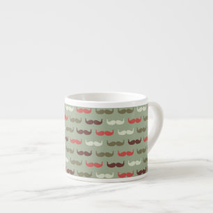 Vintage-Muster mit Schnurrbart Espressotasse
