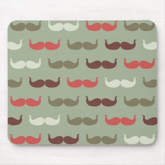 Vintage-Muster mit Schnurrbart Mousepad (Vorne)
