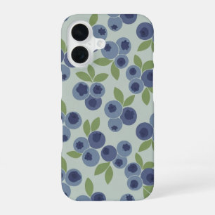 Vintage-Muster mit stilisierten Blaubeeren iPhone 16 Hülle