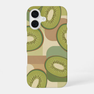 Vintage-Muster mit stilisierten Kiwis iPhone 16 Hülle