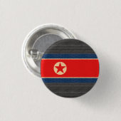 Vintage Muster-Nordkoreaner-Flagge Button (Vorne & Hinten)