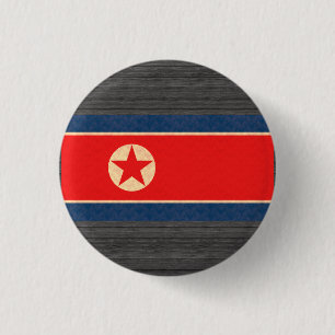 Vintage Muster-Nordkoreaner-Flagge Button