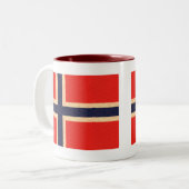Vintage Muster-Norweger-Flagge Zweifarbige Tasse (Vorderseite Links)
